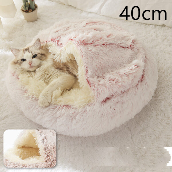 2 In 1 Dog And Cat Bed Pet Winter Bed Round Plush Warm Bed House Soft Long Plush Pets Bed Pet Products - Image 6