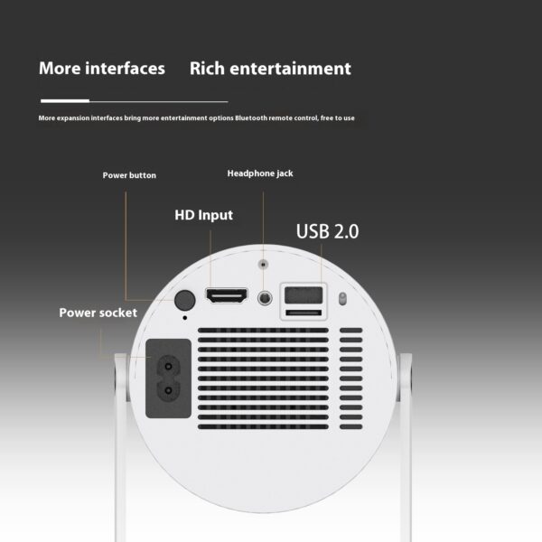 Portable Projector Small Straight Projector For Home Use 180 Degrees Projection Angle Automatic Focus Home Video Projector - Image 7