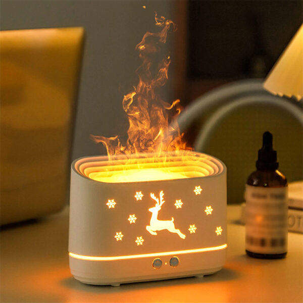 Elk Flame Humidifier Diffuser Mute Household Atmosphere Lamp Christmas Home Decorations - Image 5